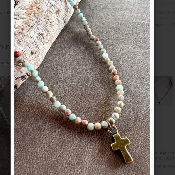 Bohemian “ Kara “ Boho Beaded Necklace with Round Bronze Pendant R2A - Picture 2 of 5